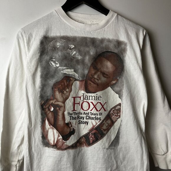 Jamie Foxx Ray Charles Movie Tee T Shirt Vintage Y2K Adult White Extra Small XS - Picture 5 of 15